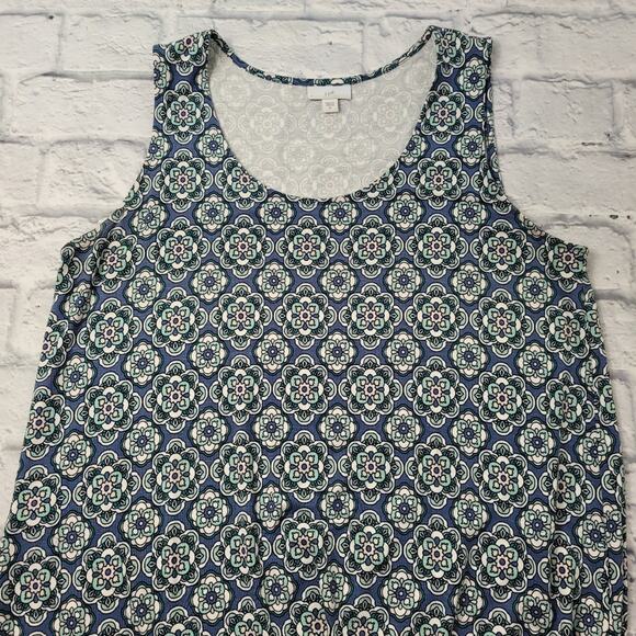 J. Jill Sleeveless Medallion with Border Dress size Medium - Picture 5 of 11